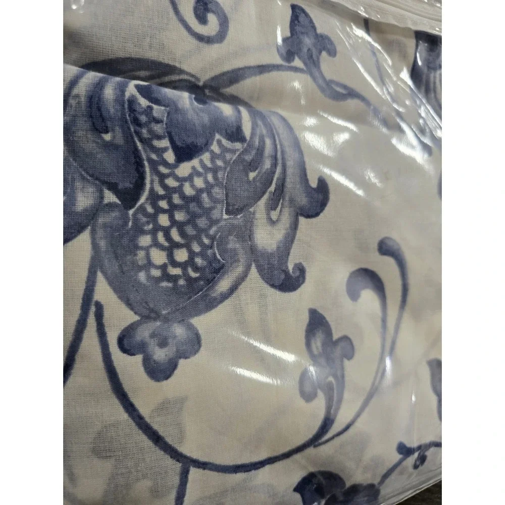 Cottage Classics Blue & White Fabric Shower Curtain 72